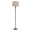 Lampadar din metal si sticla, abajur din metal si textil, bej-gold, D.38×158 cm