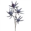 Floare decorativa turcoaz-blue, din spuma, 4 ramuri, H116