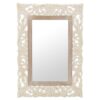 Oglinda din lemn si sticla, de perete, alb/crem, stil clasic, 70Χ2,5Χ100 cm