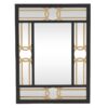 Oglinda din lemn si sticla, de perete, negru-gold, stil modern, 60Χ2,5Χ80 cm
