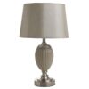 Veioza din metal si ceramica, abajur metalic si textil, culoare bej, D30X50