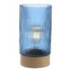 Veioza din sticla, stil modern, blue, D15X28, functioneaza cu baterii