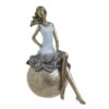 Decoratiune femeie, gold-blue, 19x11x24 cm
