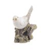Pasare decorativa, alb/maro, 13 x 10 x 16 cm