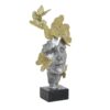 Decoratiune “relaxed boy face” gold silver, 20x13x39 cm