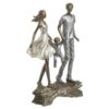 Decoratiune family, 2 adulti si un copil, culoare crem, gri, bronze 17x7x28