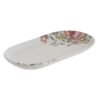 Platou oval, din ceramica, model floral, 28 cm