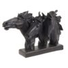 Figurina 3 cai din rasina, negru-gold, 44 x 12 x 28 cm