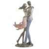 Decoratiune cuplu, culoare rose-bronze, 16x9x34 cm