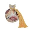 Decoratiune rodie din ceramica, model floral, cu ciucur, 6×7 cm