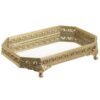 Tava din rasina, gold, cu oglinda, stil clasic, 40 x 28 x 8 cm