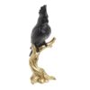 Figurina papagal, din rasina, negru-auriu, 8 x 6 x 22 cm