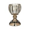 Vas din sticla si metal, gold antic, 11 x 21 cm, model clasic