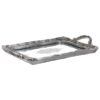 Tava din rasina, silver antic, cu oglinda si manere, stil clasic, 38 x 24 x 4 cm
