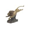 Figurina leu, gold, in saritura, 23x10x15 cm