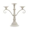 Suport lumanare din metal, crem, 3 locuri, 33x15x35 cm