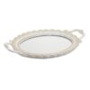 Tava din rasina, alba cu patina gold, stil clasic, 40 x 25 cm