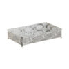 Tava din metal, silver, cu oglinda, stil clasic, 29 x 18 x 6 cm