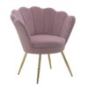 Fotoliu din metal, tapiserie catifea, pink-gold, 76 x 60 x 80 (45)