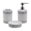 Set 3 piese pentru baie din ceramica, culoare alb/gri