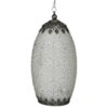 Lanterna cu led, din sticla si metal, alb-silver, 12 x 24, cu baterii