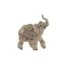 Elefant din rasina, crem-gold, design delicat, 13 Χ 6 Χ 15 cm