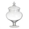 Vas candy-bar cu capac, din sticla, transparent, 18 x 25 cm