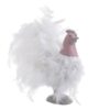Figurina gainusa din pene naturale, alb-roz, design natural, 18 Χ 7 Χ 23 cm