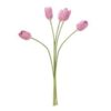 Buchet decorativ, 5 lalele roz, H63