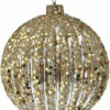 Set 6 globuri din sticla cu stelute gold, 8 cm