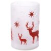 Lampa decor din sticla, cu led, alb/rosu, 10X15 cm