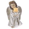 Ingeras alb/gold din rasina cu lumini, 19×20,5×31 cm