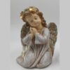 Ingeras in genunchi, crem/gold, din rasina cu lumini, 14.5x14x20 cm