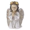 Ingeras crem-gold, din rasina cu lumini, 11x9x16 cm