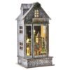 Casuta gri din lemn cu lumini, 15,5x13x31 cm