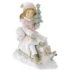 Fetita cu sania, din rasina 14×17 cm