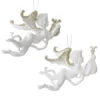 Set 2 buc ingerasi albi, plastic, pentru brad 11 cm