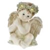 Ingeras crem/gold din rasina cu lumini, 18X16X20CM