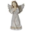Ingeras crem/gold din rasina cu lumini, 19X11X31CM